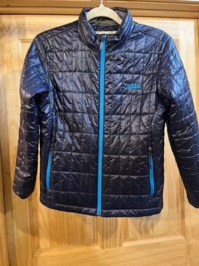 Stio Navy Quilted Jacket with Teal Trim